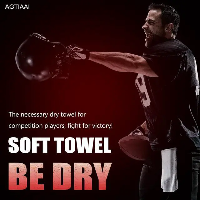 Alt view image 3 of 7 - Cotton White Football Towel Quarterback - Hand Towels with Hook and Loop Closure - Versatile Sports Towels for Softball, Gym, Yoga, Golf - Men, Women, Youth