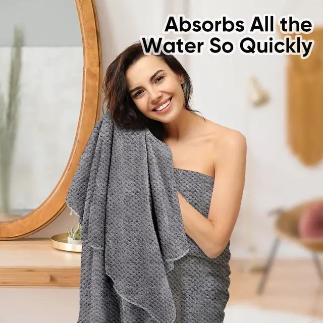 Alt view image 5 of 7 - Bath Towels 2PK, Microfiber Ultra Soft Bathroom Towel, 27x54 in