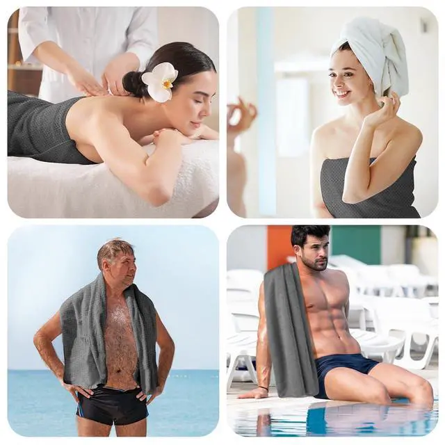 Alt view image 7 of 7 - Bath Towels 2PK, Microfiber Ultra Soft Bathroom Towel, 27x54 in