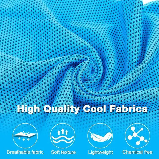 Alt view image 3 of 7 - 10 Pack Cooling Towels, Cooling Towels for Neck and Face, Sweat Microfiber Towel Soft Breathable Towel for Gym, Yoga, Camping, Running, Fitness, Workout & More Activities