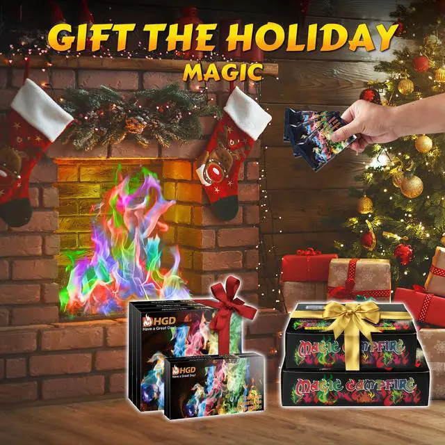 Alt view image 5 of 7 - (6 Pack) Magic Campfire Fire Color Changing Packets for Fire Pit, Indoor/Outdoor Fireplace, Bonfire - Rainbow Magical Flame, Camping Accessory, Compatible with Wood
