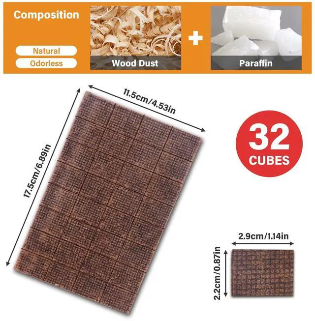 Alt view image 3 of 7 - Fire Starter, Mini Natural Fire Starters for Campfires, BBQ Grill, Charcoal Chimney, Outdoor Pit, Indoor Fireplace, Wood Stove - Water Resistant Firestarter Sticks - Camping Accessories Essentials