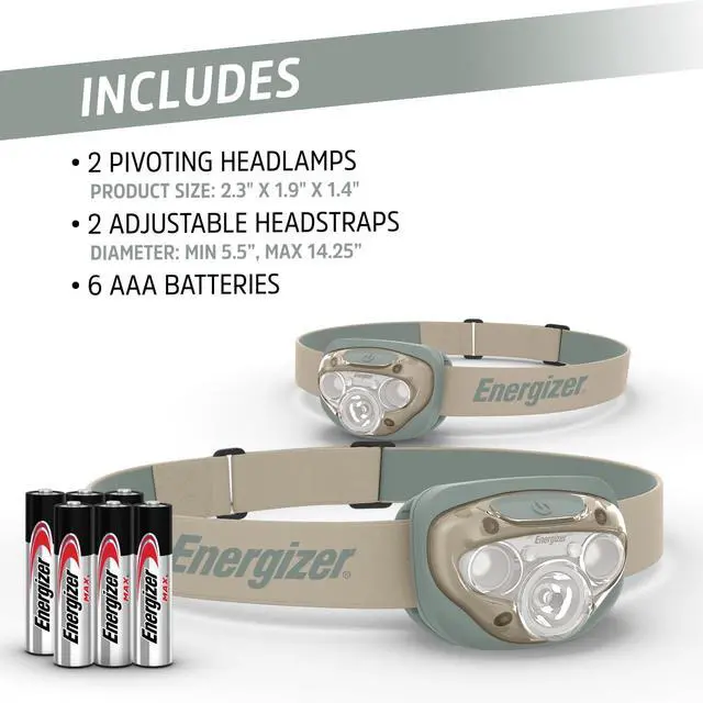 Alt view image 6 of 7 - LED Headlamp PRO (2-Pack), IPX4 Water Resistant Head Light
