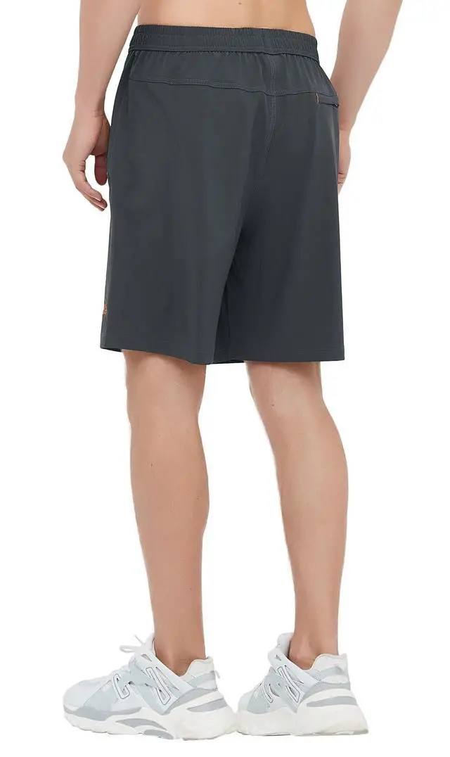 Alt view image 6 of 7 - Men's Quick Dry Hiking Shorts Lightweight Running Workout Gym Active Shorts with Zipper Pockets(Dark Grey, US M)