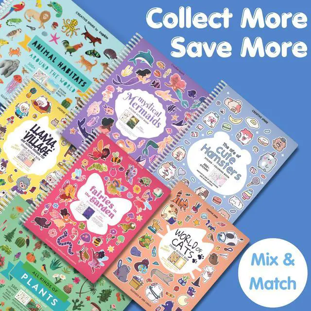 Alt view image 2 of 7 - Camping 500+ Kids Sticker Book Fun Toddler Travel Activity Coloring and Sticker Book, Road Trip Essentials, 12 Coloring Pages + 12 Side by Side Scenes for Ages 28 Years