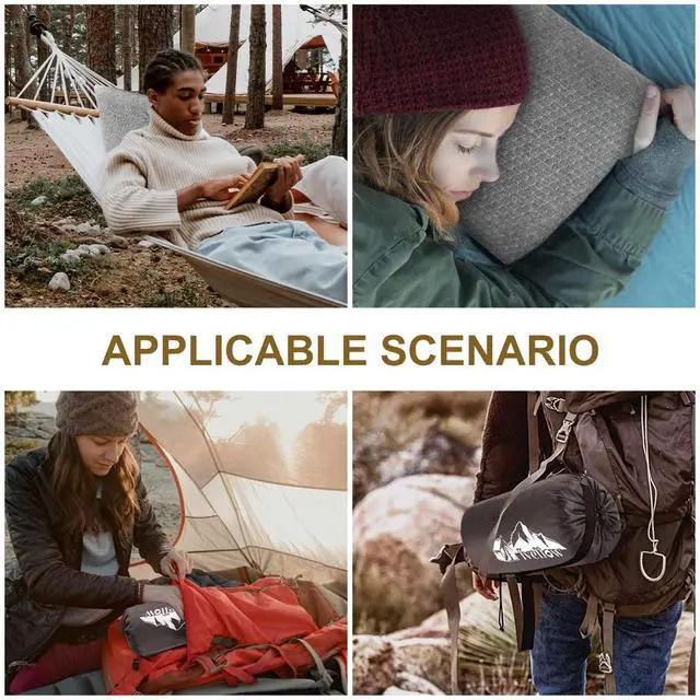 Alt view image 7 of 7 - Travel Pillow, Camping Pillow for Sleeping, Shredded Memory Foam