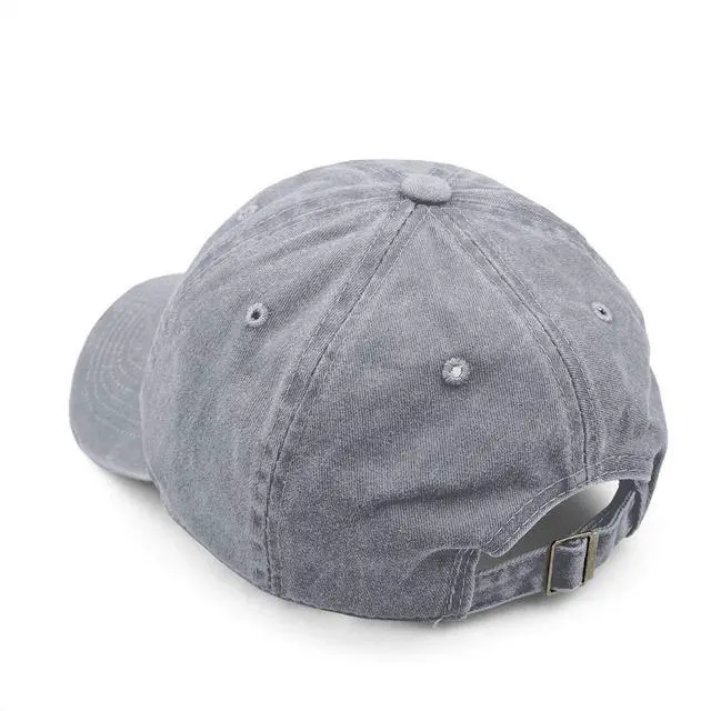 Alt view image 2 of 7 - Unisex Camping Hair Don t Care 1 Vintage Jeans Baseball Cap Classic Cotton Dad Hat Adjustable Plain Cap Gray