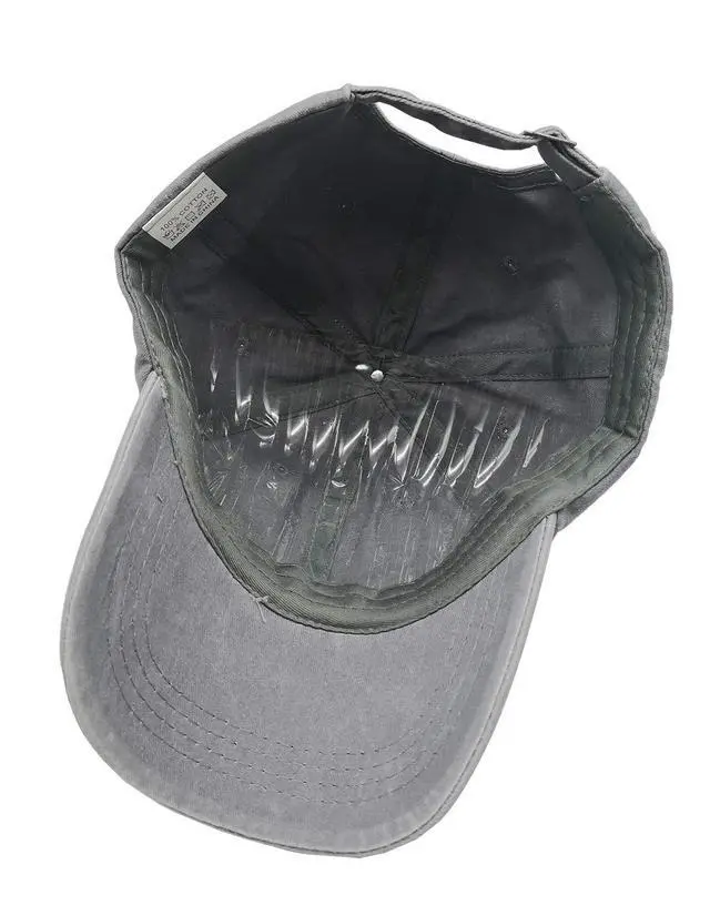 Alt view image 7 of 7 - Unisex Camping Hair Don t Care 1 Vintage Jeans Baseball Cap Classic Cotton Dad Hat Adjustable Plain Cap Gray