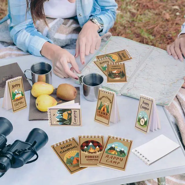 Alt view image 4 of 7 - 24 Pack Camping Party Favors Notepads Mini Pocket Notebooks Camping Journal Small Spiral Pocket Notepads for Kids Summer Camp Birthday Favors Classroom Office Supplies, 3.9 x 2.4 Inch