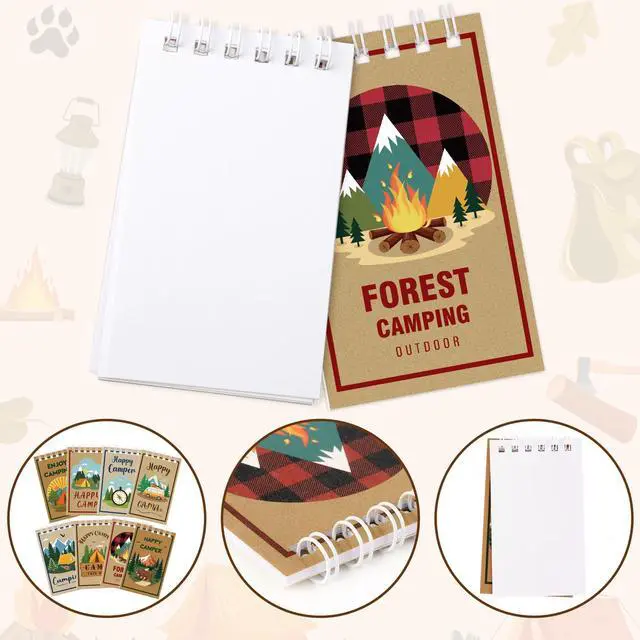 Alt view image 7 of 7 - 24 Pack Camping Party Favors Notepads Mini Pocket Notebooks Camping Journal Small Spiral Pocket Notepads for Kids Summer Camp Birthday Favors Classroom Office Supplies, 3.9 x 2.4 Inch