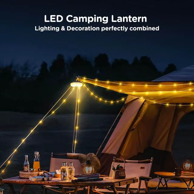 Alt view image 2 of 7 - Camping String Lights 4 in 1, 32.8FT Quick Storage 8 Modes Protable