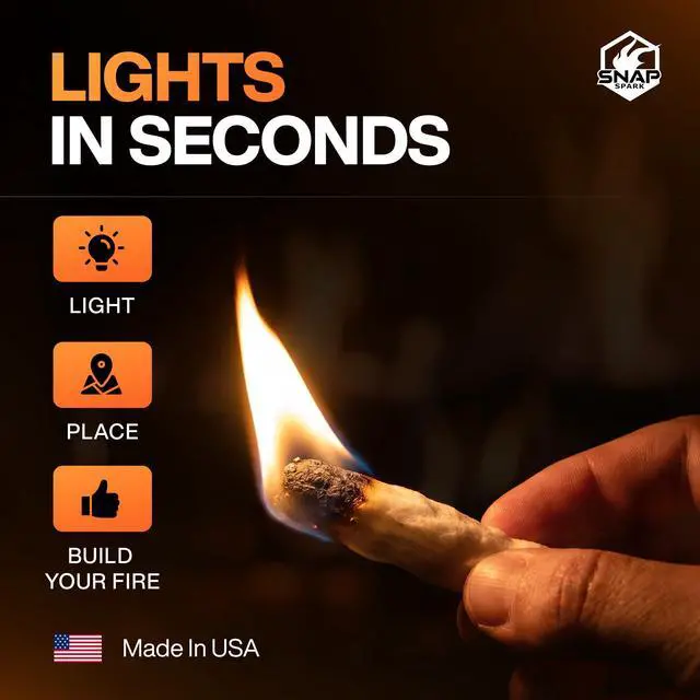 Alt view image 2 of 7 - Fire Starter Sticks Lights in Seconds, 8+ Minute Burn, Fire Tinder, Reliable in Wind & Wet Conditions, Natural Wax Blend, 10 Pack for Campfire, BBQ, Fireplace & Emergency Use