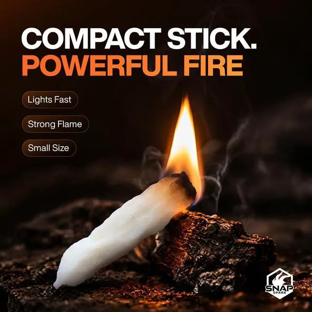 Alt view image 4 of 7 - Fire Starter Sticks Lights in Seconds, 8+ Minute Burn, Fire Tinder, Reliable in Wind & Wet Conditions, Natural Wax Blend, 10 Pack for Campfire, BBQ, Fireplace & Emergency Use