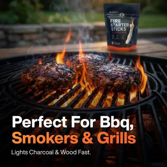 Alt view image 7 of 7 - Fire Starter Sticks Lights in Seconds, 8+ Minute Burn, Fire Tinder, Reliable in Wind & Wet Conditions, Natural Wax Blend, 10 Pack for Campfire, BBQ, Fireplace & Emergency Use