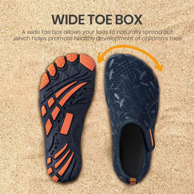 Alt view image 2 of 5 - Barefoot Water Shoes for Kids - Wide Toe Box and Quick-Dry Sand Shoes Toddler for Hiking Swim Beach Pool Kayak Sport Accessories, Camping Essentials Non-Slip for Boys Girls Sizes