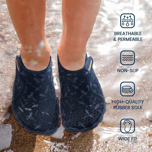 Alt view image 5 of 5 - Barefoot Water Shoes for Kids - Wide Toe Box and Quick-Dry Sand Shoes Toddler for Hiking Swim Beach Pool Kayak Sport Accessories, Camping Essentials Non-Slip for Boys Girls Sizes