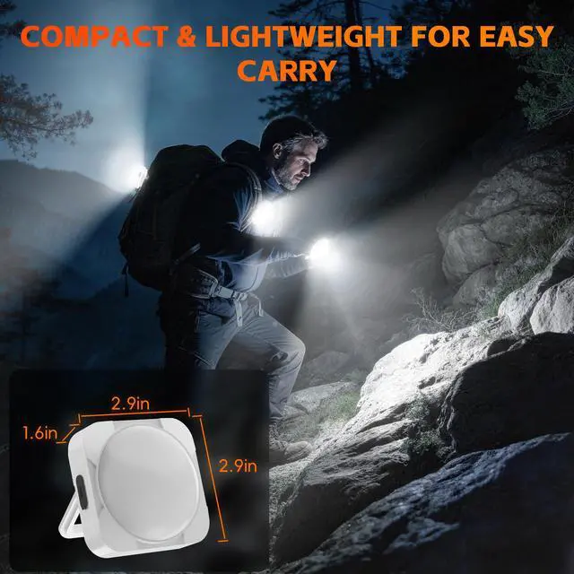 Alt view image 5 of 7 - Rechargeable LED Camping Tent Light: 2000mAh Battery Powered Tent Lantern with Magnet - Camping Essential Waterproof Flashlight for Hiking Power Outage Emergency Survival Backpacking Hurricane
