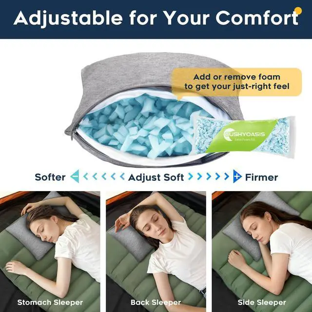 Alt view image 4 of 7 - Camping Pillow Set with Travel Pillow, Eye Mask, Earplugs Small