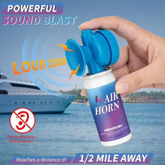 Alt view image 2 of 7 - 1.4oz Air Horn Can 2 Pack for Boating Sport Events, Air Horn Can for Safety