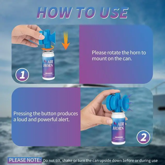 Alt view image 3 of 7 - 1.4oz Air Horn Can 2 Pack for Boating Sport Events, Air Horn Can for Safety