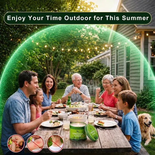 Alt view image 2 of 7 - Citronella Candles Outdoor for Camping Essentials Patio, 5.3oz 2 Pack