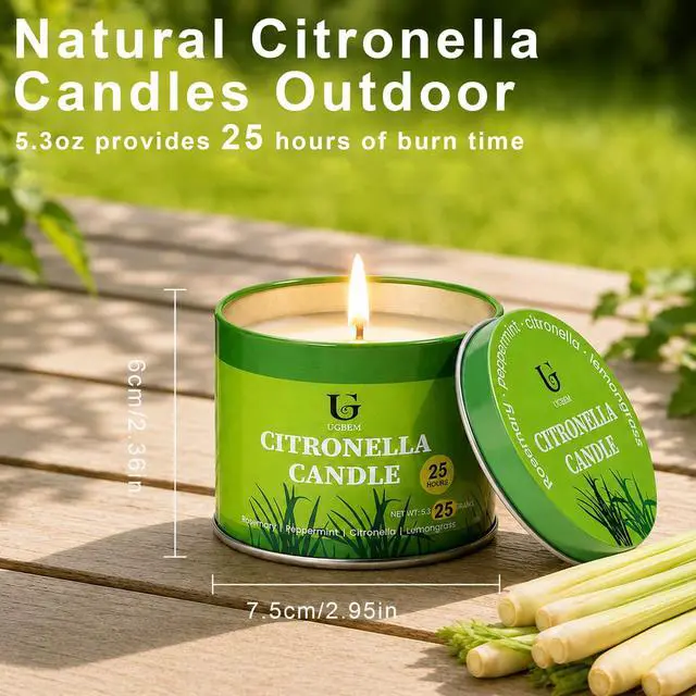 Alt view image 4 of 7 - Citronella Candles Outdoor for Camping Essentials Patio, 5.3oz 2 Pack