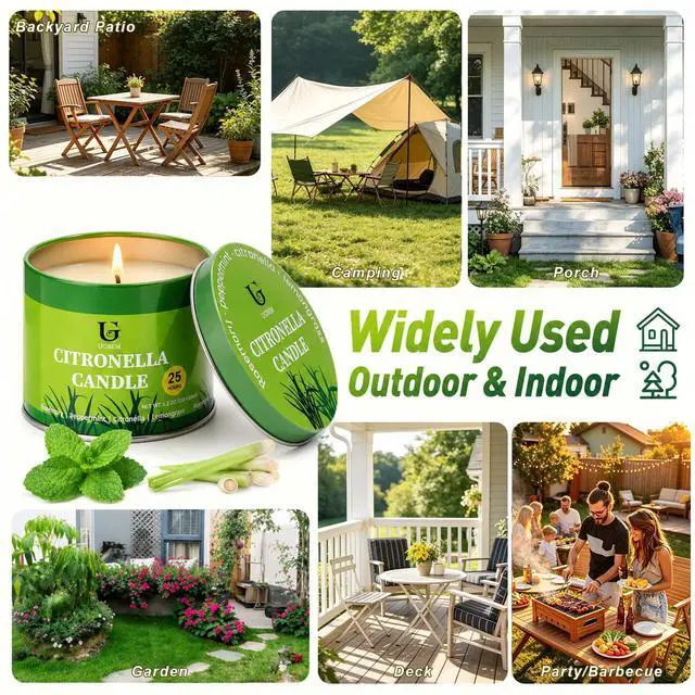 Alt view image 6 of 7 - Citronella Candles Outdoor for Camping Essentials Patio, 5.3oz 2 Pack
