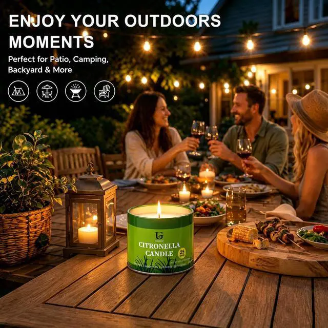 Alt view image 7 of 7 - Citronella Candles Outdoor for Camping Essentials Patio, 5.3oz 2 Pack