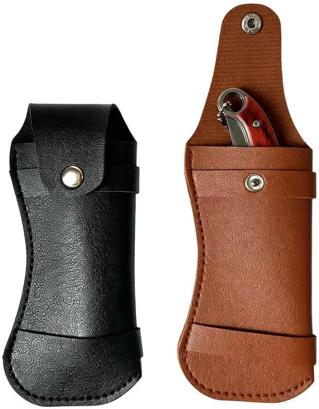 Main image of Pocket Knife Sheath, 2 PCS PU Leather Belt Knife Holders