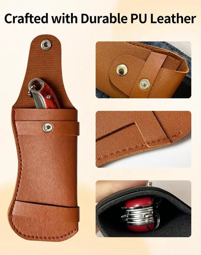 Alt view image 5 of 7 - Pocket Knife Sheath, 2 PCS PU Leather Belt Knife Holders
