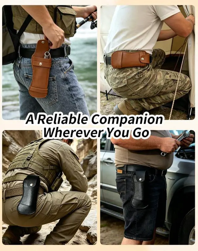 Alt view image 7 of 7 - Pocket Knife Sheath, 2 PCS PU Leather Belt Knife Holders