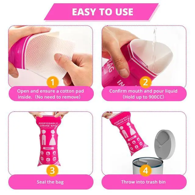 Alt view image 6 of 7 - Disposable Urine Bag for Travel - 900ML Portable Pee Bags for Women Men 12 PCS Emergency Vomit Bags Unisex Toilet Urinal for Car Camping, Road Trip,Traffic Jams, Pregnant, Kids, Patient