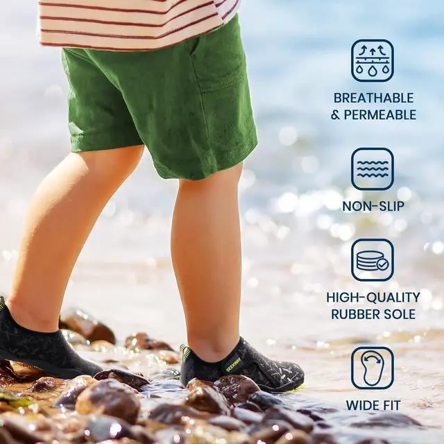 Alt view image 5 of 5 - Barefoot Water Shoes for Kids - Wide Toe Box and Quick-Dry Sand Shoes Toddler for Hiking Swim Beach Pool Kayak Sport Accessories, Camping Essentials Non-Slip for Boys Girls Sizes