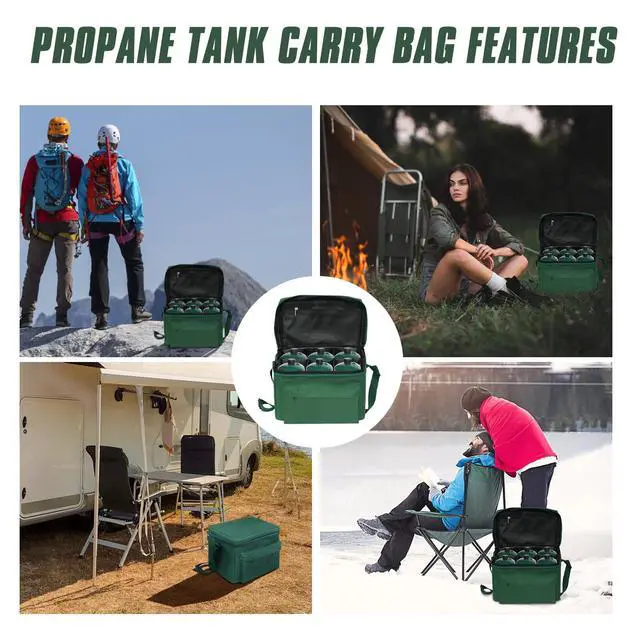 Alt view image 6 of 7 - Upgraded 1LB Propane Tank Storage Bag Holds 6 Pcs Gas Tank 16 OZ, Portable Refillable Small Camping Propane Gas Bottle Canister Case with Padding for Outdoor Camping, Cooking, Travel and Picnic