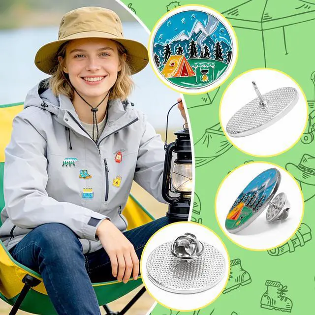 Alt view image 3 of 7 - 36Pcs Camping Enamel Pins Mountain Lapel Badges Backpack Decor