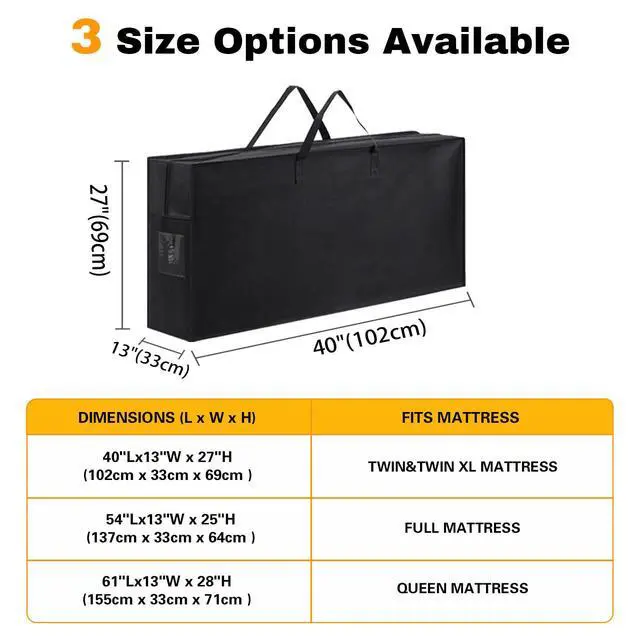 Alt view image 2 of 7 - Folding Mattress Bag, Tri Fold Mattress Storage Bag, Mattress Carry Case
