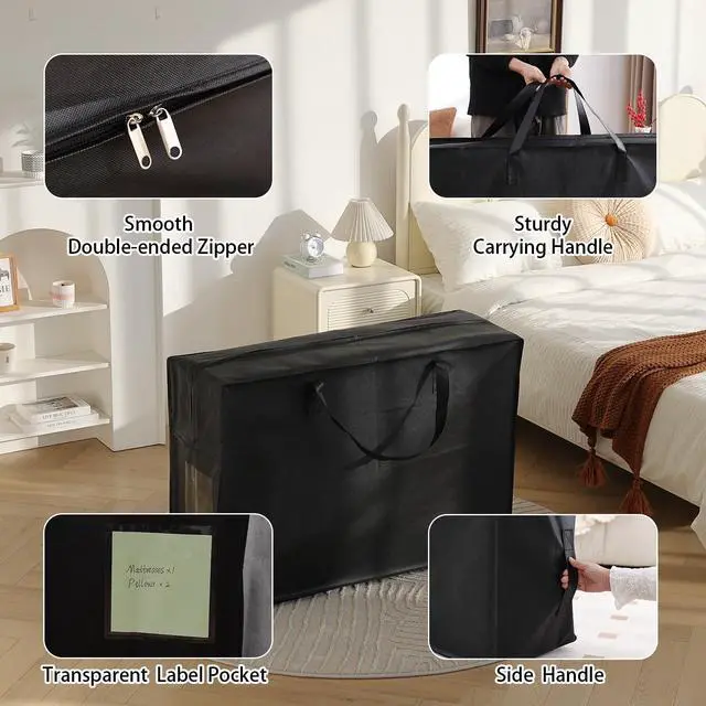 Alt view image 3 of 7 - Folding Mattress Bag, Tri Fold Mattress Storage Bag, Mattress Carry Case