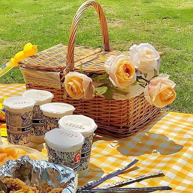 Alt view image 6 of 7 - Picnic Blanket | Beach Mat| Picnic Blankets for Indoor and Outdoor, 80" x 60" Sandproof Waterproof Larger Mats for Beach, Travel, Camping, Hiking, Park Grass,Handy Tote, Foldable.