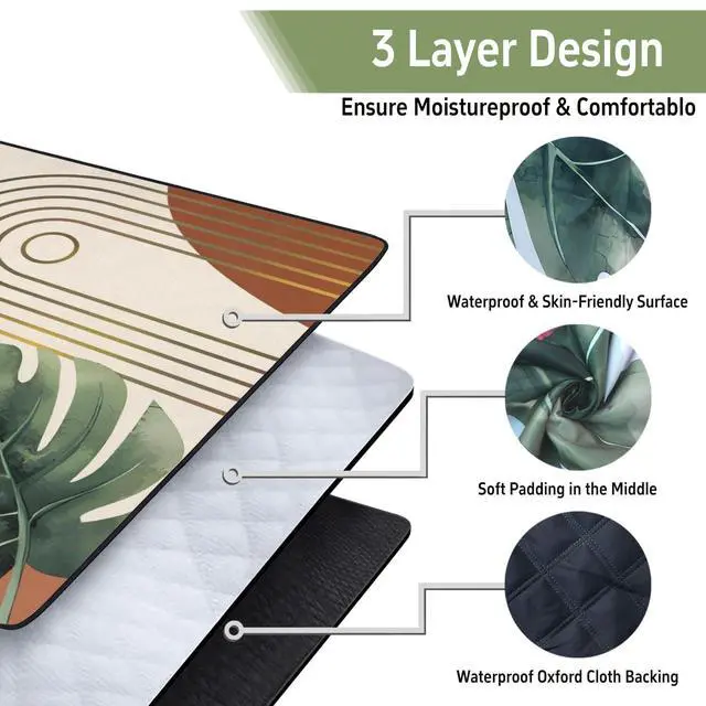 Alt view image 6 of 7 - Picnic Blanket Boho Waterproof Foldable Outdoor Mat 60x80 Inch