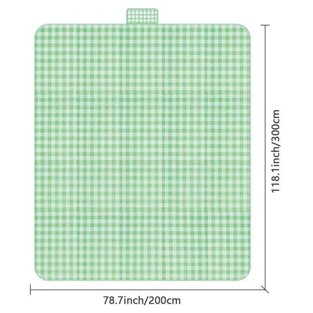 Alt view image 7 of 7 - Extra Large Picnic Blanket Foldable Portable Outdoor Picnic Mat 78" x 118" with Carry Strap Waterproof Sandproof for Beach Camping on Grass Hiking Travel (Green)