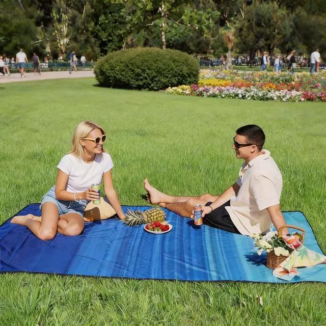 Alt view image 6 of 6 - Pocket Beach Blanket Waterproof Sandproof Small Compact Picnic Mat