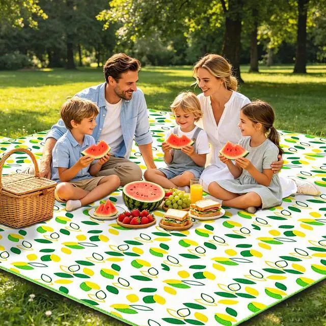 Alt view image 2 of 7 - Large Picnic Blankets,Foldable Camping Mat, Outdoor Party Mat