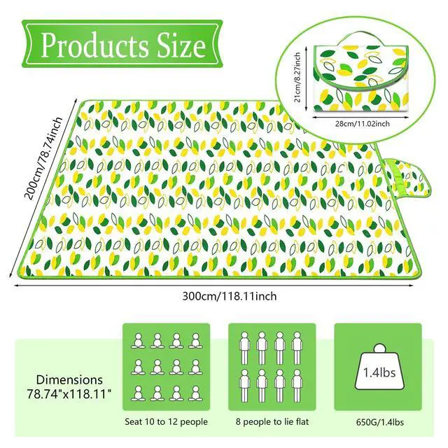 Alt view image 7 of 7 - Large Picnic Blankets,Foldable Camping Mat, Outdoor Party Mat