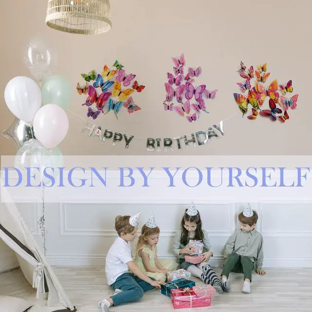 Alt view image 3 of 7 - 3D Butterfly Wall Decor Butterfly Decorations Stickers with Magnets