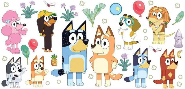 Main image of Bluey Family and Friends Peel and Stick Wall Decals, RMK5457SCS