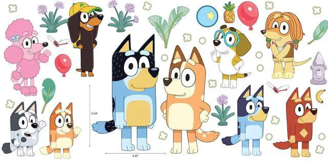 Alt view image 6 of 6 - Bluey Family and Friends Peel and Stick Wall Decals, RMK5457SCS
