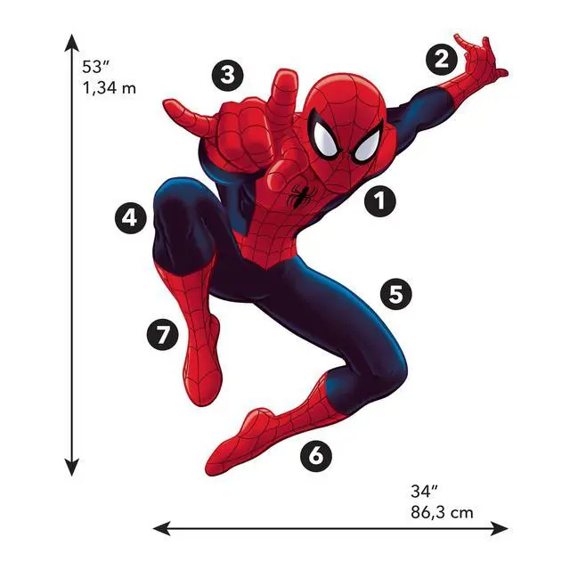 Alt view image 2 of 3 - Marvel Ultimate Spider-Man Giant Peel and Stick Wall Decals by RoomMates, RMK4831GM, Red, Blue, Yellow