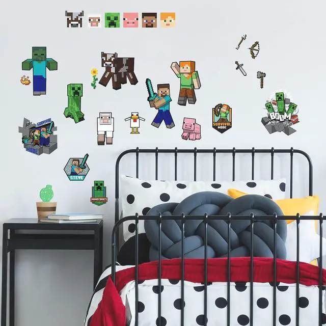 Main image of RMK5366SCS Minecraft Characters Peel and Stick Wall Decals