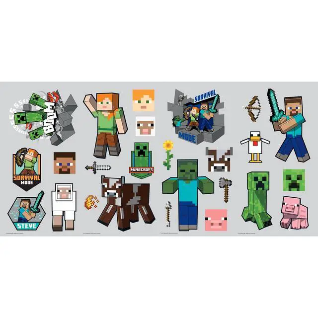 Alt view image 2 of 5 - RMK5366SCS Minecraft Characters Peel and Stick Wall Decals