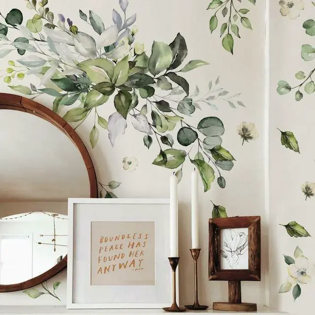Main image of RMK4711GM Watercolor Floral Arrangement Peel and Stick Wall Decals